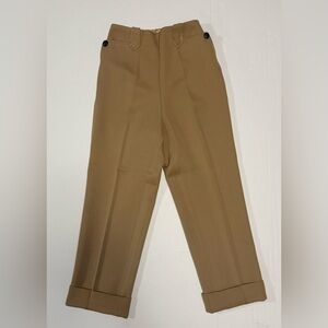True Vintage 50s 60s H Bar C Pants Tan Side Zip High Rise (0124)
